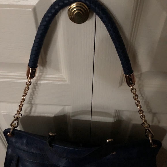 Furla Piper LG Leather Top Handle Bag Indigo Blue - Picture 8 of 8